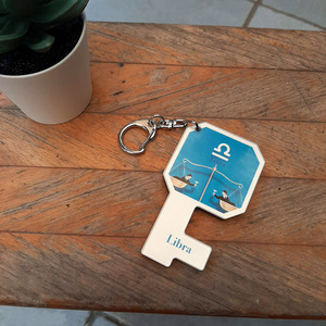 Customized Acrylic Phone Stand Holder Key Chain Libra Zodiac Charging Phone Grip Stand - Product Image 2
