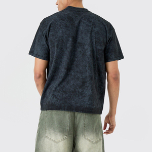 100% Cotton Acid Wash <b>Tshirt</b> Vintage Distressed Acid Wash T-shirt Men Oversized Wholesale Acid Washed Men's T-Shirts - Product Image 2