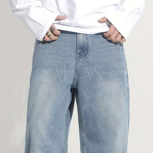 Jean baggy homme taille mi-haute coupe décontractée 100% coton léger respirant et écologique pour usage quotidien décontracté style urbain - Product Image 6