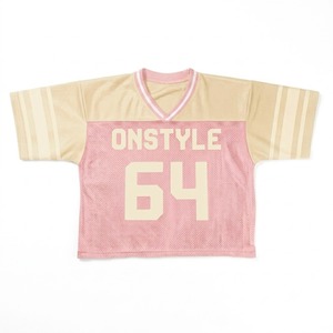 Maillot de football vintage rouge et blanc en maille, col en V, haut court athlétique, streetwear décontracté, tenue de sport, t-shirt d'entraînement pour équipe - Product Image 3
