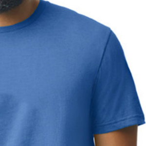 T-shirt pour homme bleu à manches courtes, col rond, 100% coton, coupe classique, couleur unie, style décontracté, tissu jersey tricoté. - Product Image 6