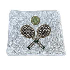 Monedero amarillo con cuentas de cristal, bolsa con cremallera, cartera floral, tarjetero para mujer, mini bolsa de maquillaje, estuche pequeño para guardar monedas - Product Image 4