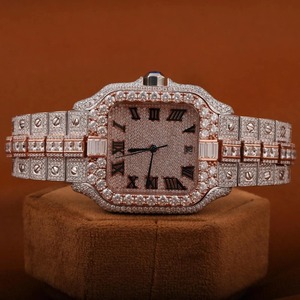 Reloj de Pulsera de Lujo para Hombre, Diseño Elegante, Acero Inoxidable Premium, Movimiento de Cuarzo, Diamantes Baguette y Moissanita, Mejores Precios - Product Image 1