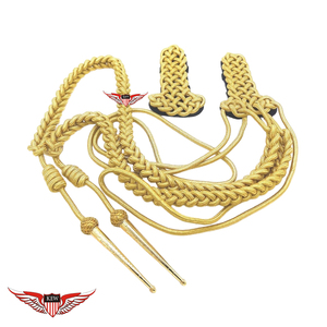 Golden <b>Braided</b> Parade Aiguillette Gold Aiguillette with Shoulder Board Gold Mylar - Product Image 1