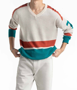Pull d'hiver décontracté pour homme, chaud et épais, avec logo respirant sur le devant, design torsadé tricoté - Product Image 5