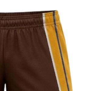 Pantalones Cortos de Netball Sublimados en Marrón y Dorado, Unisex, de Poliéster Ligero, Ropa Deportiva Atlética con Franja Lateral, para Entrenamiento en Equipo - Product Image 4