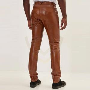 กางเกงหนังสั่งทำราคาส่งสำหรับผู้ชาย พร้อมโลโก้แบบกำหนดเอง ดีไซน์พิเศษ - Product Image 2