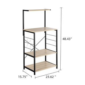 4-Tier Brown Wooden Baker's Rack <b>Kitchen</b> Shelf for Efficient <b>Storage</b> and Organization - Product Image 6