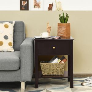 Mesita de Noche Moderna con Cajón y Estante para Dormitorio, Villa u Hogar - Product Image 4