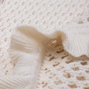 <b>Blanket</b> Manufacturer 100% Natural Cotton <b>Knit</b> Throw <b>Blanket</b>,Soft Warm Cozy Lightweight Decorative <b>Blanket</b> With Tassels - Product Image 3