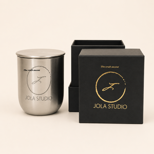 Pot à bougie en acier inoxydable avec couvercle, prix de gros, marque privée, récipient à bougie en métal pour décoration intérieure moderne et cadeau de Noël - Product Image 1