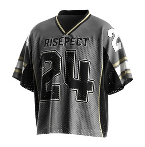 Camiseta de Fútbol Americano para Hombre, Cuello en V, Malla Transpirable, Manga Corta, Número 24, Personalizable, Talla Adulto - Product Image 1