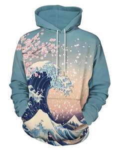 Sweat-shirts à capuche en polaire surdimensionnés unisexes pour hommes, imprimés par sublimation numérique et brodés, avec poche - Product Image 2