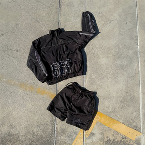 Custom logo <b>Nylon</b> Tracksuit Vintage Street Style with Screen Printing Design Breathable <b>Nylon</b> <b>Shorts</b> Summer Style - Product Image 2