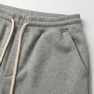 Unisex Gray Hooded <b>Tracksuit</b> Full Sleeve Solid Color Cotton Sweatshirt And Pants Set Casual Autumn Wear With Drawstring Closure - Product Image 5