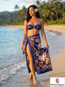 Paréo Hawaïen en Satin Personnalisé, Sarong Polynésien, Cache-maillot Floral pour la Plage, Fabricant et Fournisseur OEM ODM - Product Image 2