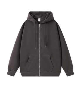 Sudadera con capucha y cremallera para hombre, 100% poliéster, 330 g/m², hombros caídos, estilo oversize, streetwear, personalizable con logo. - Product Image 3