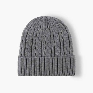 LASARO Unisex 100% Wool <b>Knit</b> <b>Beanie</b> Hat Soft Ribbed Winter Cozy Stretch Fit Cuffed Color Blocking Contrast Color Sublimation - Product Image 2