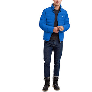 Chaqueta Acolchada de Camuflaje para Hombre, Cuello Alto, Cierre de Cremallera, Resistente al Viento, Corte Ajustado Informal, Prenda Exterior de Poliéster para Otoño - Product Image 5