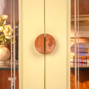 Poignée de meuble ronde en bois, forme demi-lune, design minimaliste, bouton durable pour tiroir et porte - Product Image 3