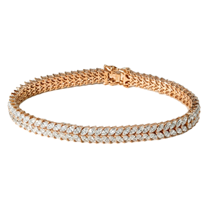 Wonderful DEF Color VS VVS Clarity 10K 14K 18K Solid Gold IGI Certificate Marquise Lab Grown Diamond Tennis Double Row <b>Bracelet</b> - Product Image 3