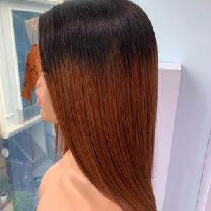Peluca de cabello humano Marrón degradado al por mayor 100% cabello humano de alta calidad vietnamita transparente encaje hueso recto - Product Image 3