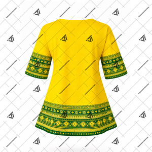 Wholesale Greek Chi Eta Phi Sorority Clothing Sublimated Retro Geometric Print Half Sleeve African Summer Style Shirt - Product Image 2