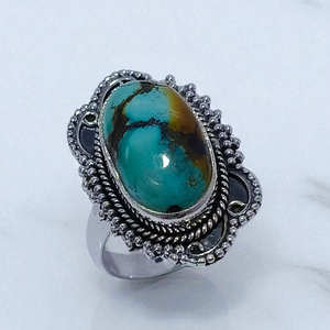 Anillos de Plata de Ley 925 con Turquesa Natural, Diseño Hecho a Mano, Precio al por Mayor, Joyería de Plata - Product Image 3