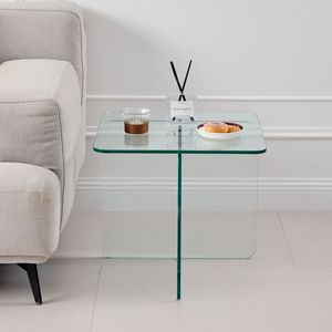 Small Tempered <b>Clear</b> Glass Night Stand Tea <b>Table</b> Coffee <b>Table</b>-Durable and Elegant SideTable - Product Image 5