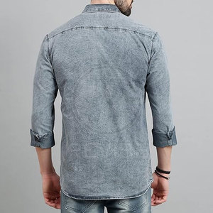 เสื้อเชิ้ตยีนส์ผ้าฝ้าย 100% ระบายอากาศได้ดี สวมใส่สบายทุกวัน ดีไซน์พรีเมียม สไตล์ลำลองสำหรับผู้ชาย เหมาะสำหรับชุดวันหยุดสุดสัปดาห์ - Product Image 3