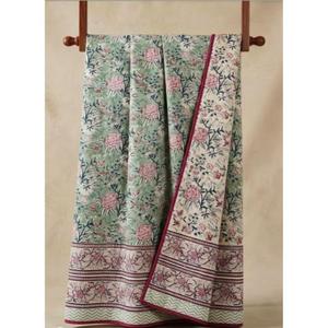 Nueva Colección: Edredón Acolchado Amarillo Dohar para Cama Doble, Hecho a Mano con Estampado Floral de Algodón - Product Image 1