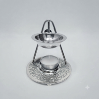 Brûleur à Bakhoor en acier inoxydable martelé de haute qualité, rond, fait main, pour la maison, accessoire décoratif de table.