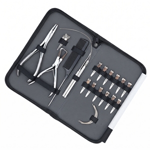 Kit de Herramientas Profesional de Acero Inoxidable para la Instalación de Extensiones de Cabello, Herramienta para Engarzar Cuentas - Product Image 1