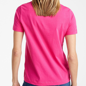 เสื้อยืดคอวีผู้หญิง สีพื้น แขนสั้น ทรงปกติ ผ้าฝ้ายเจอร์ซีย์ ระบายอากาศได้ดี สวมใส่สบายๆ สำหรับฤดูใบไม้ผลิและฤดูร้อน ปี 2026 - Product Image 4