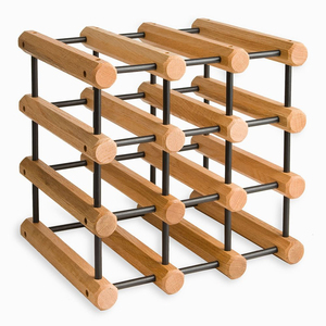 Meuble à vin vintage en métal finition or foncé, support de bouteilles sur pied avec porte-verres, en fer forgé pour bar à domicile - Product Image 3