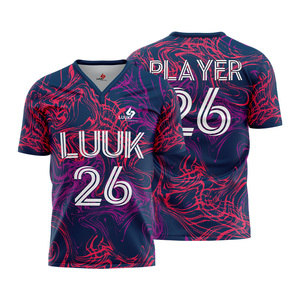 Camiseta de Fútbol Personalizada Premium con Cuello en V, 100% Poliéster, Cosida, Elástica en Cuatro Direcciones, Kit de Entrenamiento para Equipo de Fútbol, Secado Rápido, Alta Calidad - Product Image 4