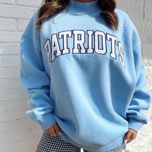 Patriots Vintage <b>Mock</b> <b>Neck</b> Cotton Fleece Sweatshirt Women Men Ladies Unisex Leopard Print Polka Dot Gingham Patch - Product Image 1