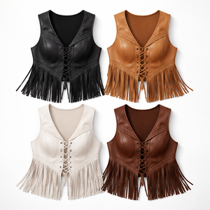 Chalecos de Cuero Tejido con Flecos al por Mayor para Mujer - Diseños Ecológicos y Transpirables Personalizados Directamente del Fabricante - Product Image 5
