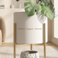 Étagère à plantes d'intérieur moderne en aluminium moulé avec revêtement en poudre à 2 niveaux, écologique, pour la décoration de la maison, support d'angle pour plusieurs pots de fleurs