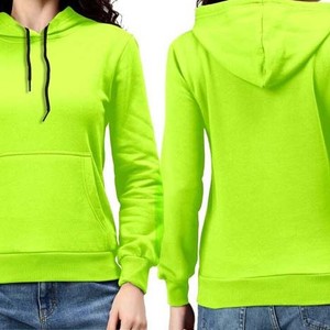 Sudadera con Capucha para Mujer 2026, Unisex, de Color Sólido, Tejida en Felpa, Corte Regular, Informal, para Otoño, con Bolsillos, Verde - Product Image 4