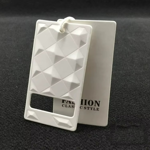 White Embossed Garment Hang <b>Tag</b> Cardboard Clothing Price <b>Tag</b> Rope <b>Tag</b> for Apparel Shoe Packaging - Product Image 1
