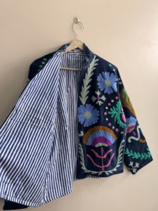 Veste en velours Suzani brodée à la main pour femme, cadeau pour elle - Product Image 5