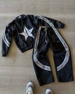 Survêtements personnalisés légers à capuche zippée et pantalons de survêtement en nylon, coupe-vent, imperméables en polyester - Product Image 6