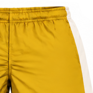 <b>Mens</b> Mustard Yellow <b>White</b> Athletic Running <b>Shorts</b> Contrast Panel Elastic Waist Lightweight Sports Training Gym Casual Activewear - Product Image 5