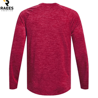 T-shirt à manches longues à col rond uni pour homme, tissu en toile de haute qualité, respirant, service OEM, vente en gros