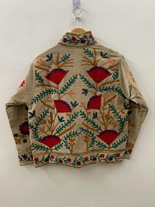 <b>Women</b> Handmade Suzani Embroidered <b>Velvet</b> Jacket Luxury Boho Winter <b>Coat</b> Traditional Ethnic Floral Short Outerwear - Product Image 3