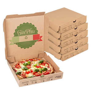 Custom Carton <b>Packaging</b> Slotted Takeaway Food Disposable Eco-Friendly Corrugated Board Pizza Recycled <b>Materials</b> Modern Style Box - Product Image 5