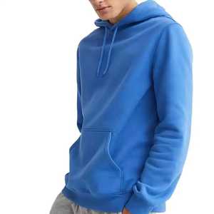 Sweat à capuche pour homme en tissu polaire de coton, couleurs unies simples, personnalisable avec votre propre logo. - Product Image 1