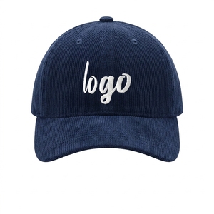 Gorra de Béisbol de Pana Marrón con Logotipo Bordado en Blanco en el Panel Frontal, Unisex, Ajustable, de 6 Paneles, Estilo Casual - Product Image 3