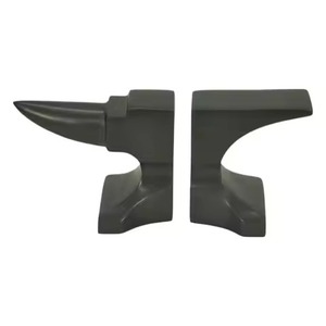 Sujetalibros metálicos industriales, 2 piezas, diseño escultural irregular, organizador de escritorio negro, sujetalibros para el hogar y la oficina - Product Image 1